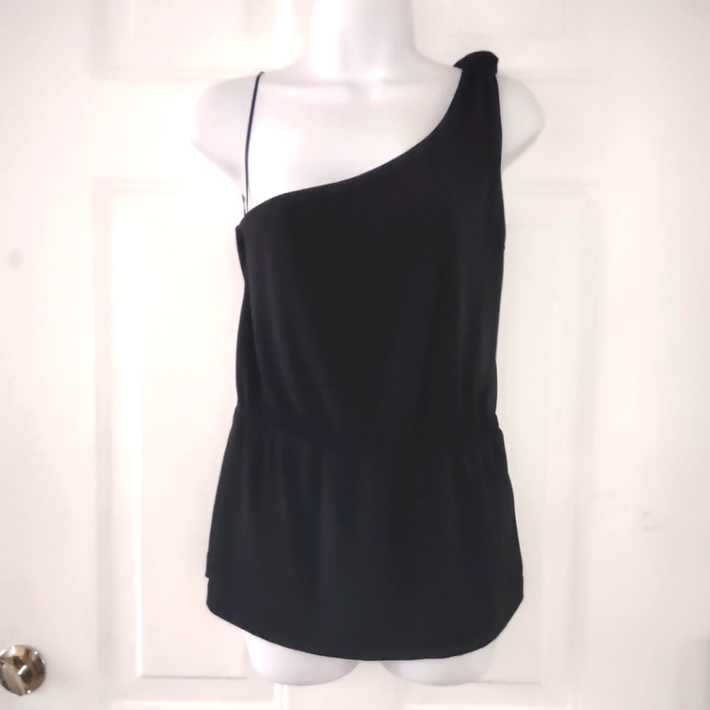 Banana Republic Black One Shoulder Off Tank Blouse. Size M